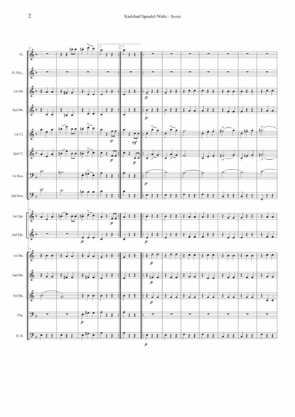 Karlsbad Sprudel-Waltz Op. 50, for wind orchestra