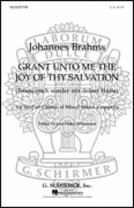 Book cover for Grant Unto Me The Joy Of Thy Salvation 3rd Movement A Cappella Op 29, No 2