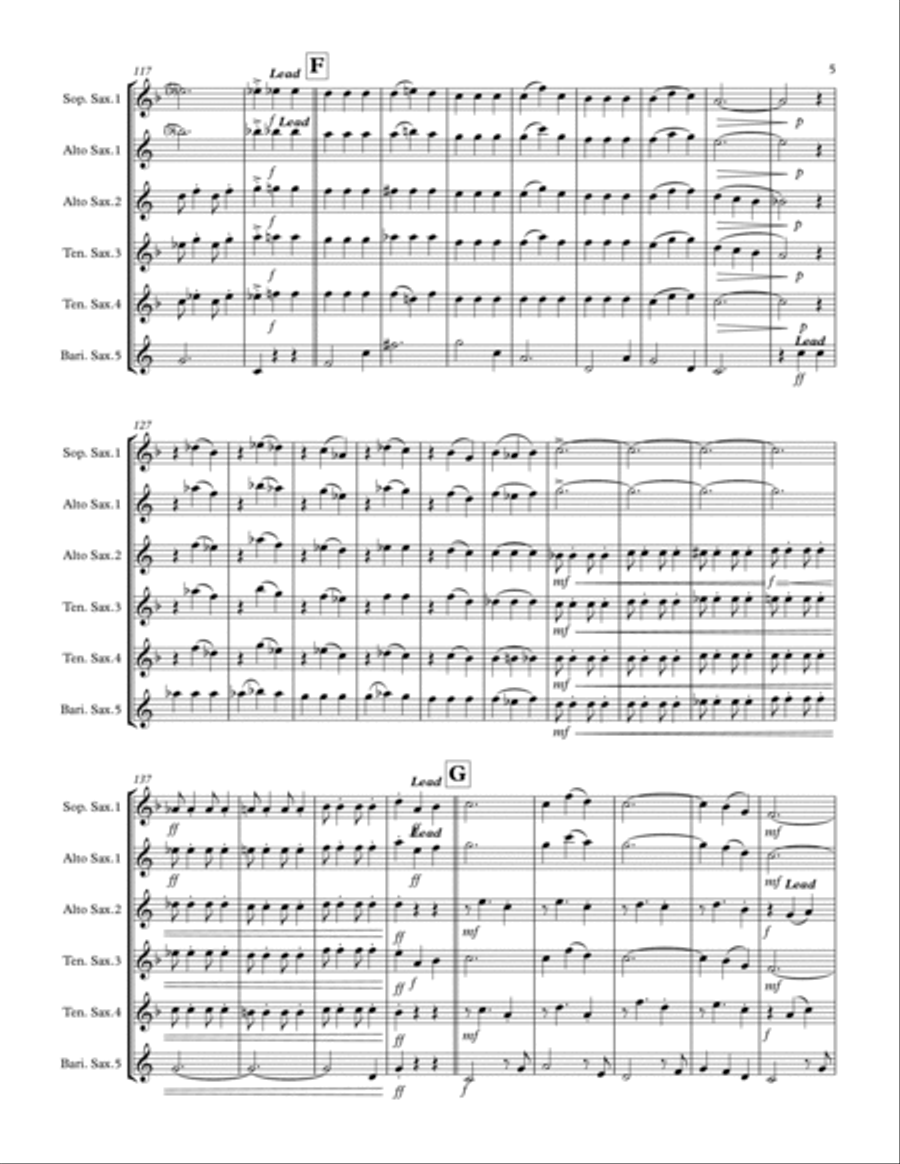 The Most Wonderful Time Of The Year Saxophone Quintet scores gallery preview page 6