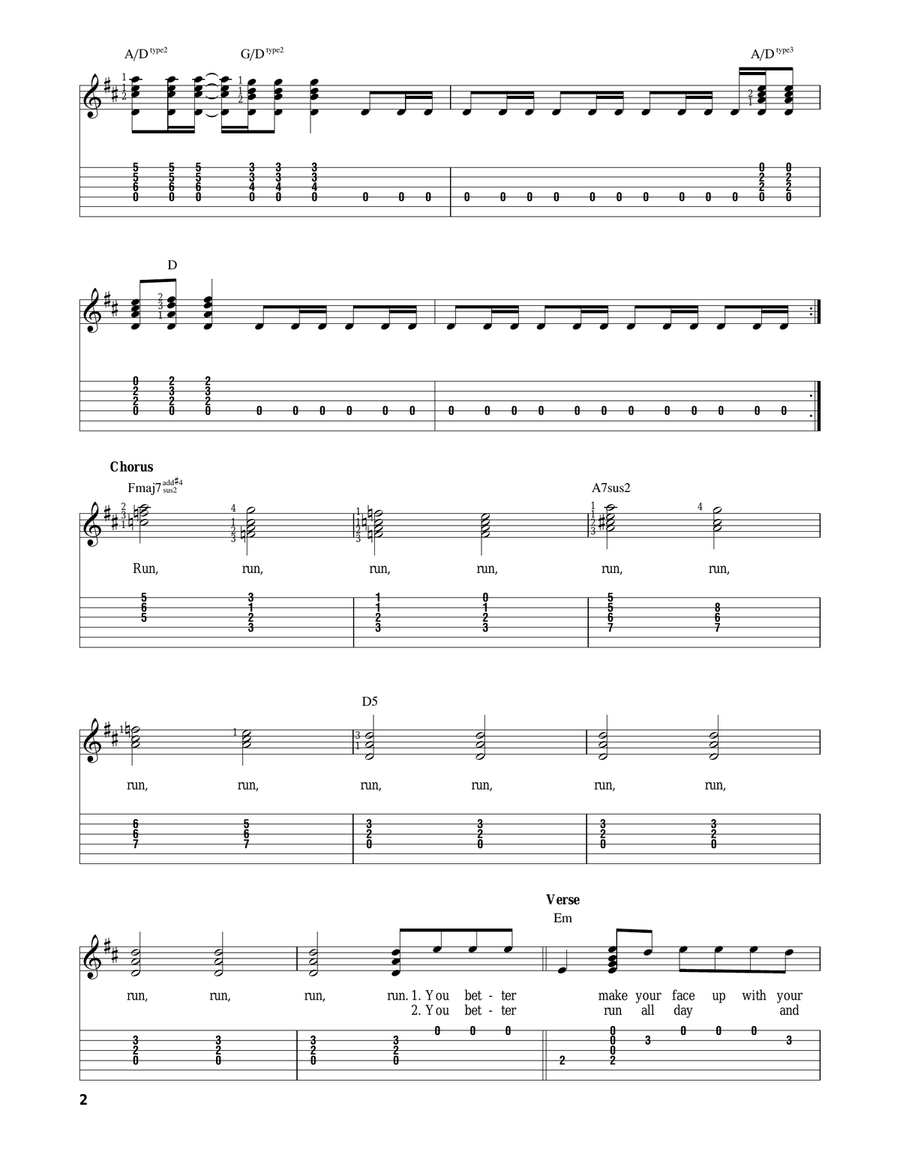 Run Like Hell Run Like Hell Acoustic Guitar scores gallery preview page 2