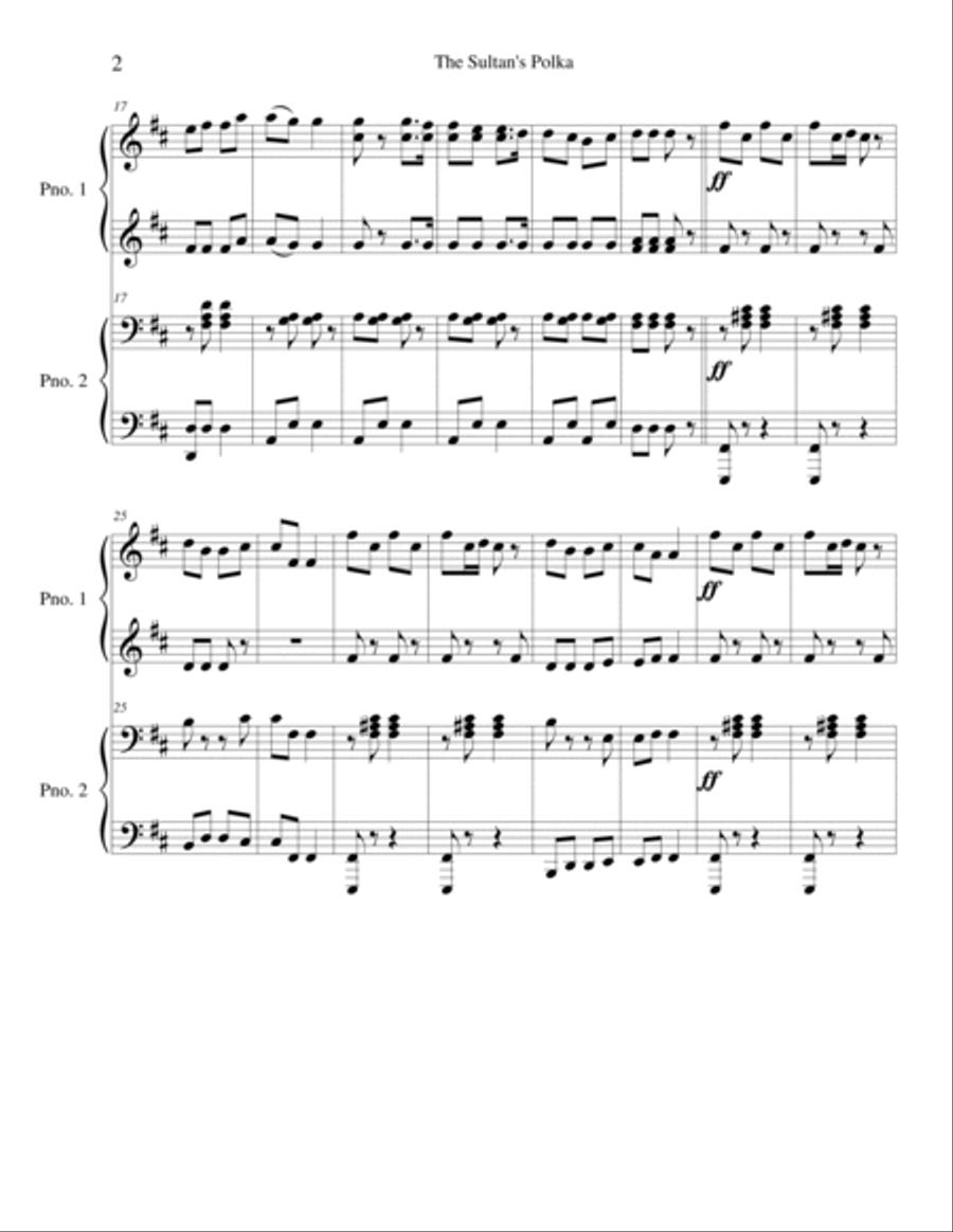 The Sultan's Polka for Piano Duet Piano Solo scores gallery preview page 2