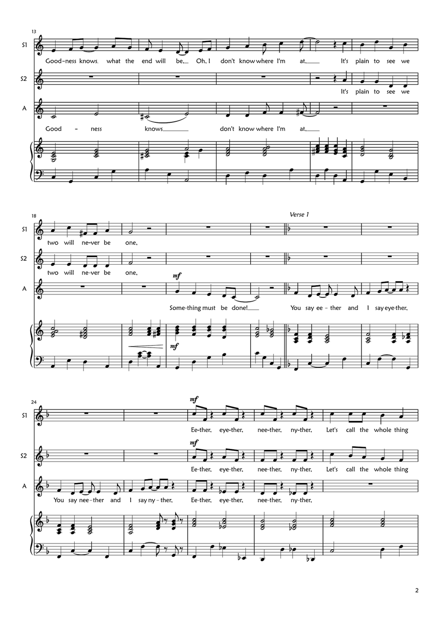 Let's Call The Whole Thing Off SSA scores gallery preview page 2