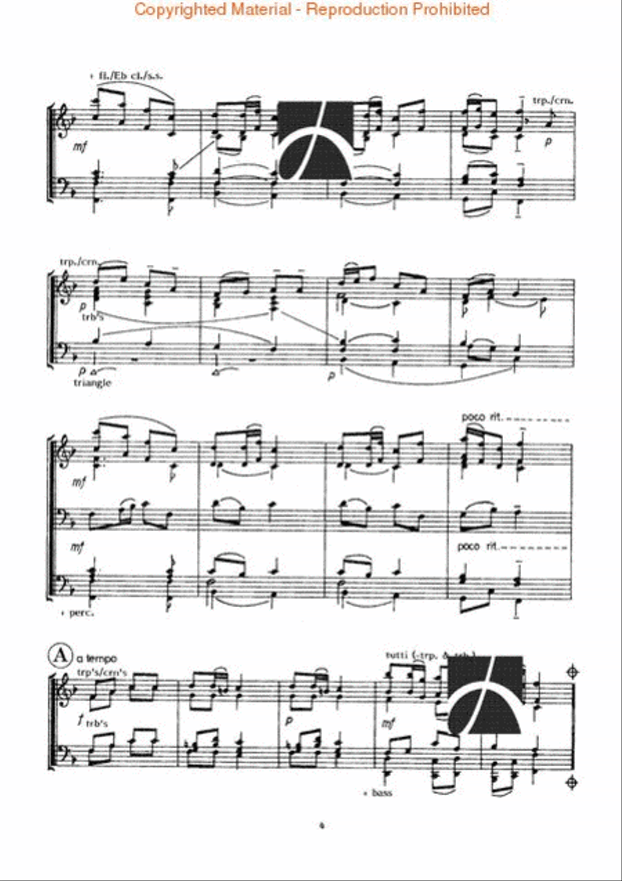 Two Carols Score Only Concert Band scores gallery preview page 5