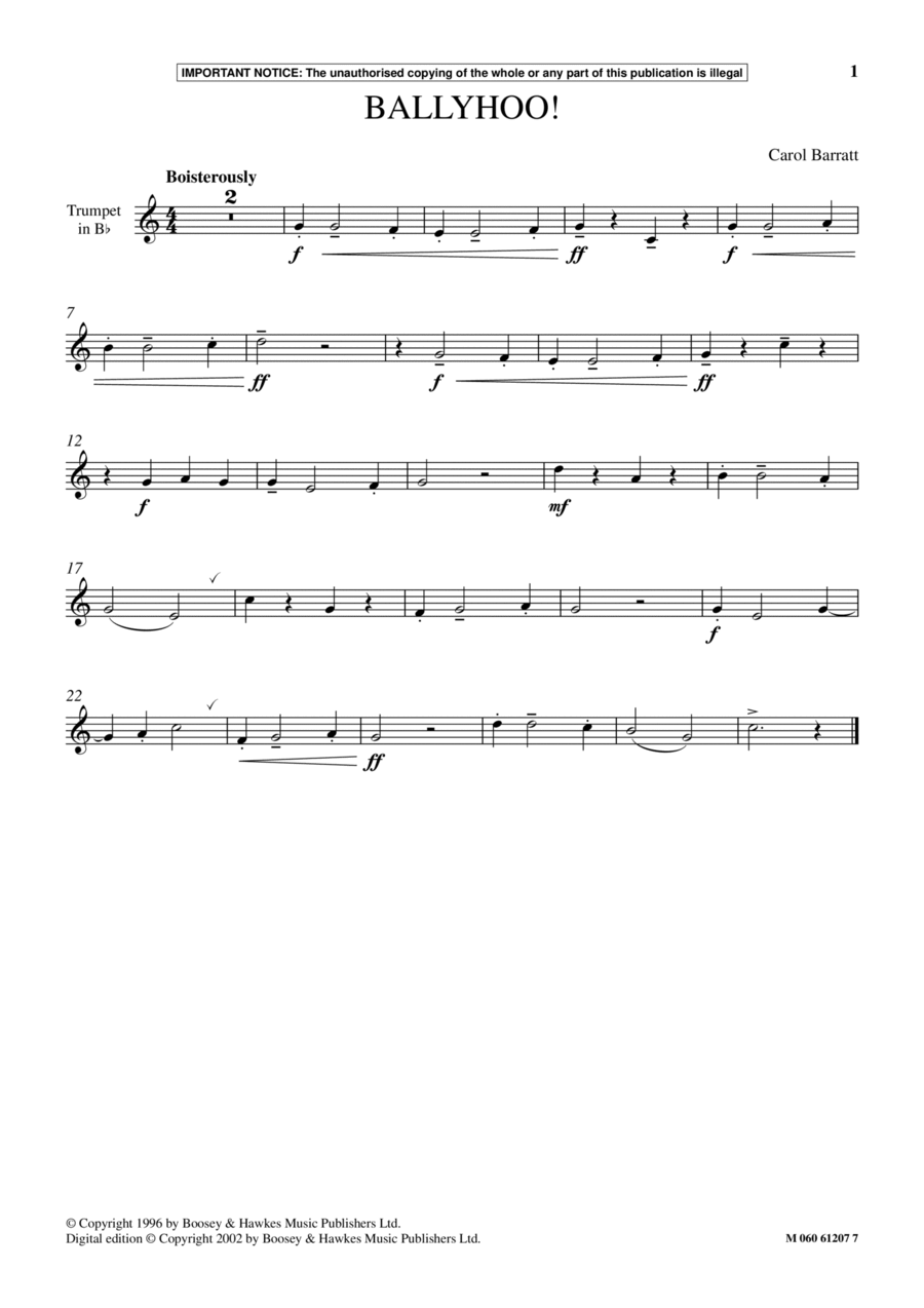 Ballyhoo! Ballyhoo! School and Community scores gallery preview page 1