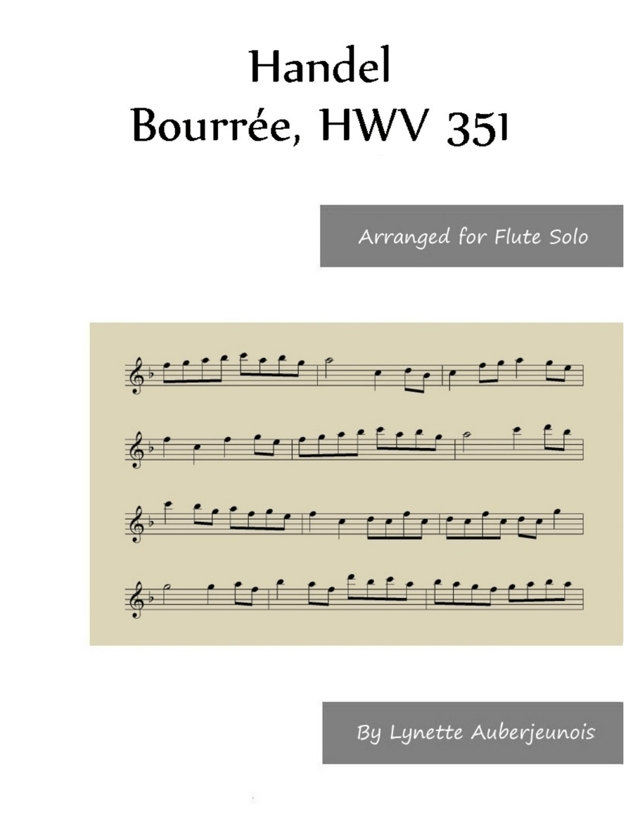 Bourrée, HWV 351 - Flute Solo Chamber Music scores gallery preview page 1
