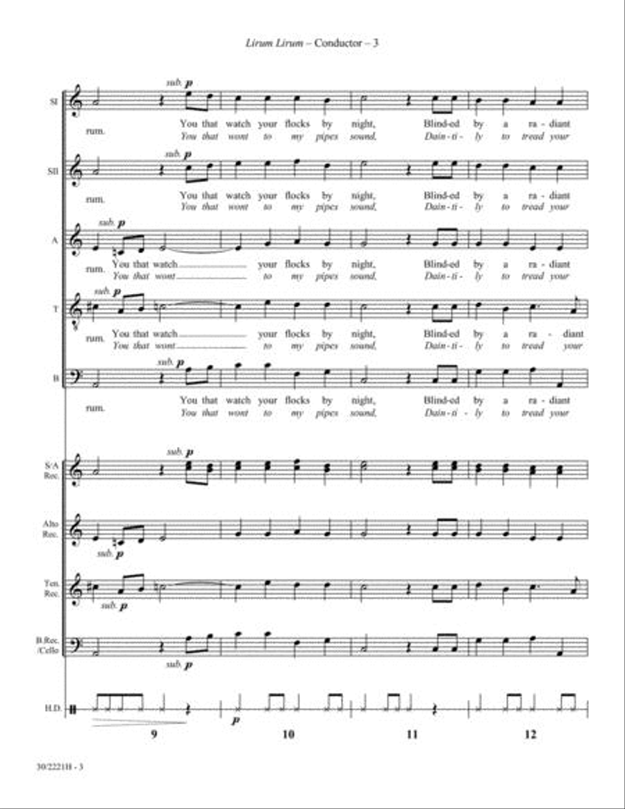 Lirum Lirum - Instrumental Concert Score and Parts Set of Parts scores gallery preview page 3