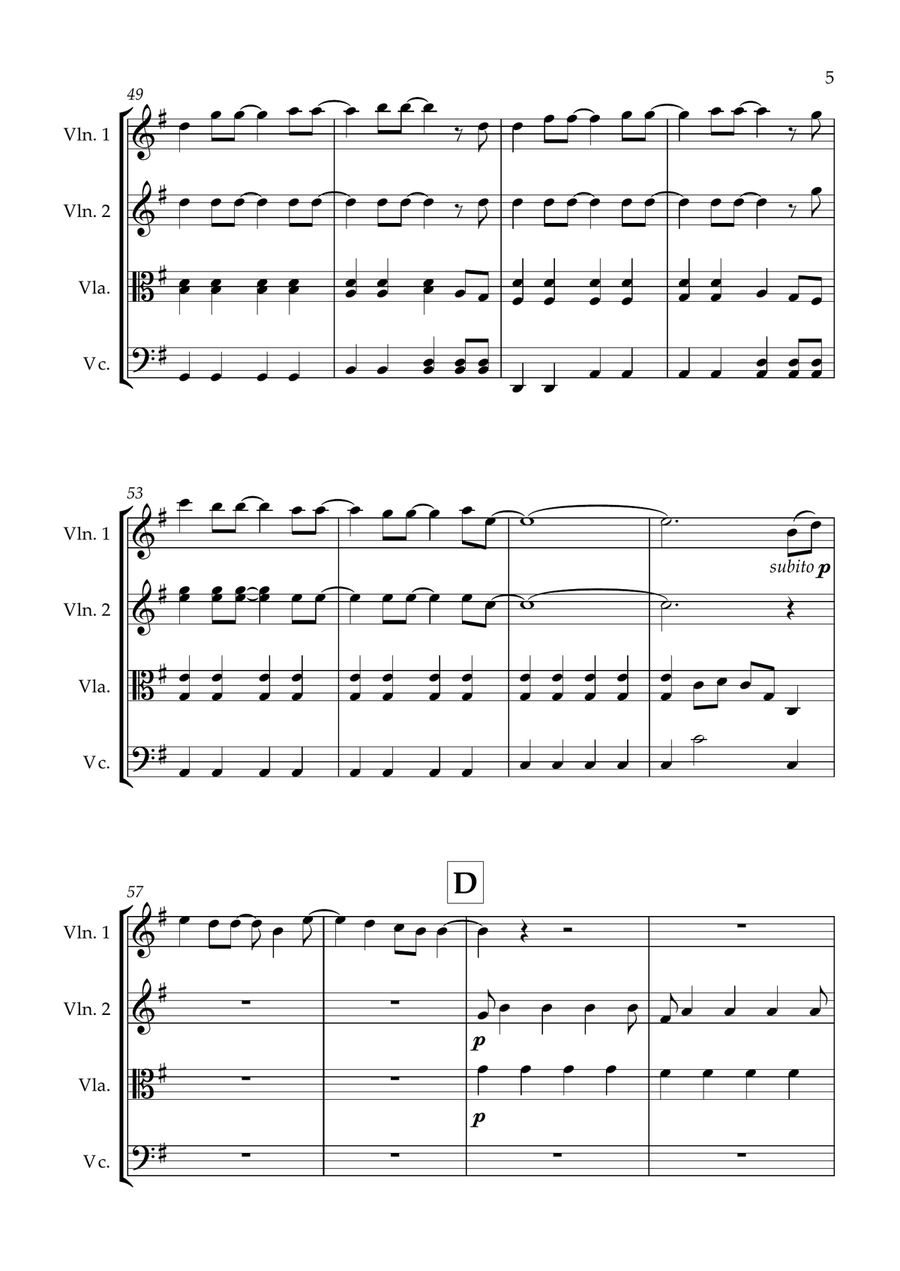 A Million Dreams A Million Dreams String Quartet scores gallery preview page 5