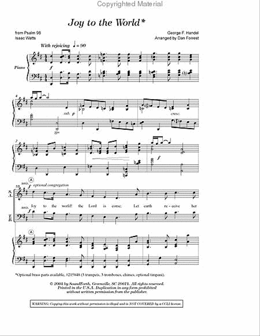 Joy to the World 4-Part scores gallery preview page 2