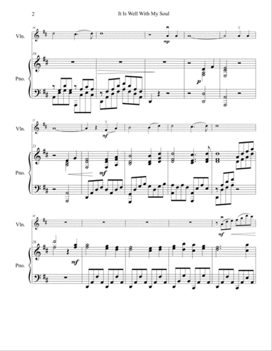 It Is Well with My Soul Violin Solo scores gallery preview page 2
