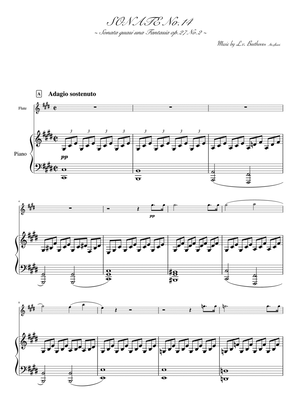 " Piano Sonata No. 14"(op.27-2) fluter & piano