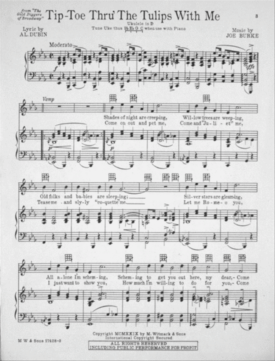 Tip Toe Through the Tulips With Me Voice scores gallery preview page 2