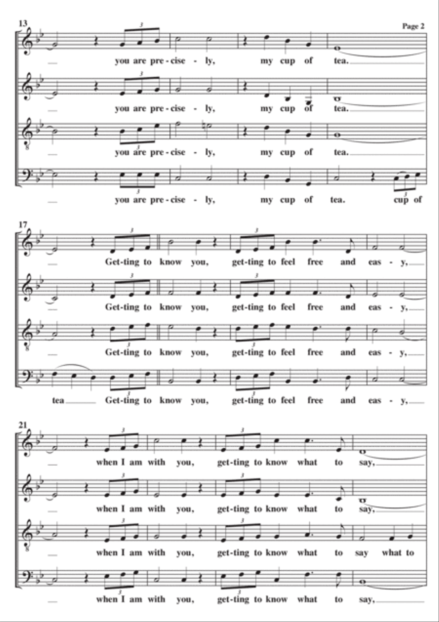 Getting To Know You 4-Part scores gallery preview page 2