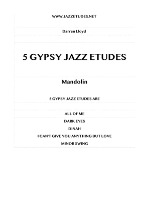 Book cover for 5 Gypsy intermediate jazz etudes for Mandolin