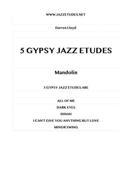 5 Gypsy intermediate jazz etudes for Mandolin image number null