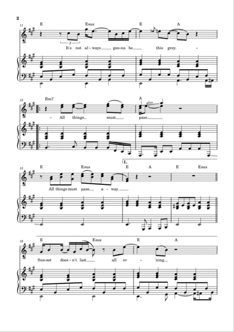 All Things Must Pass Piano, Vocal, Guitar scores gallery preview page 3