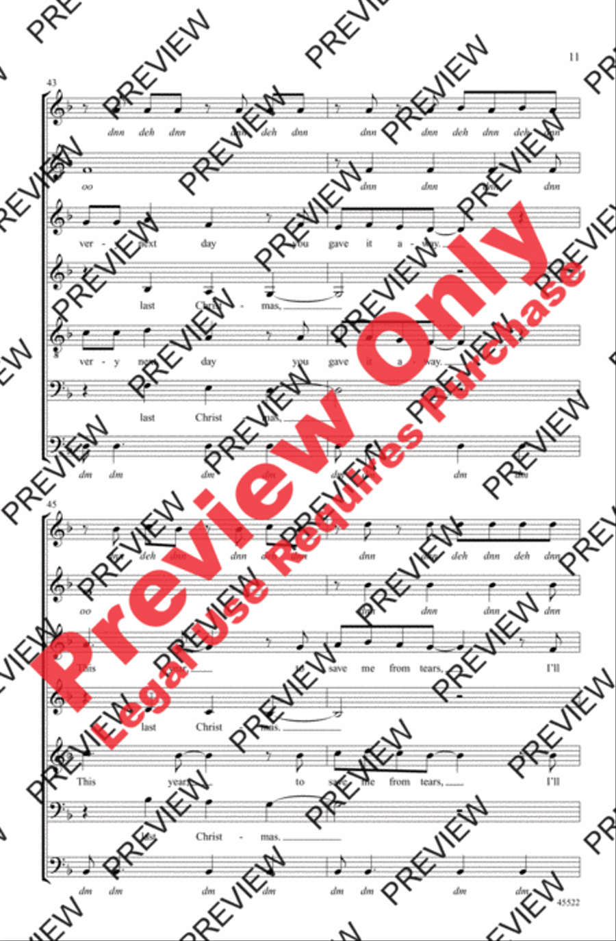 Last Christmas 4-Part scores gallery preview page 25