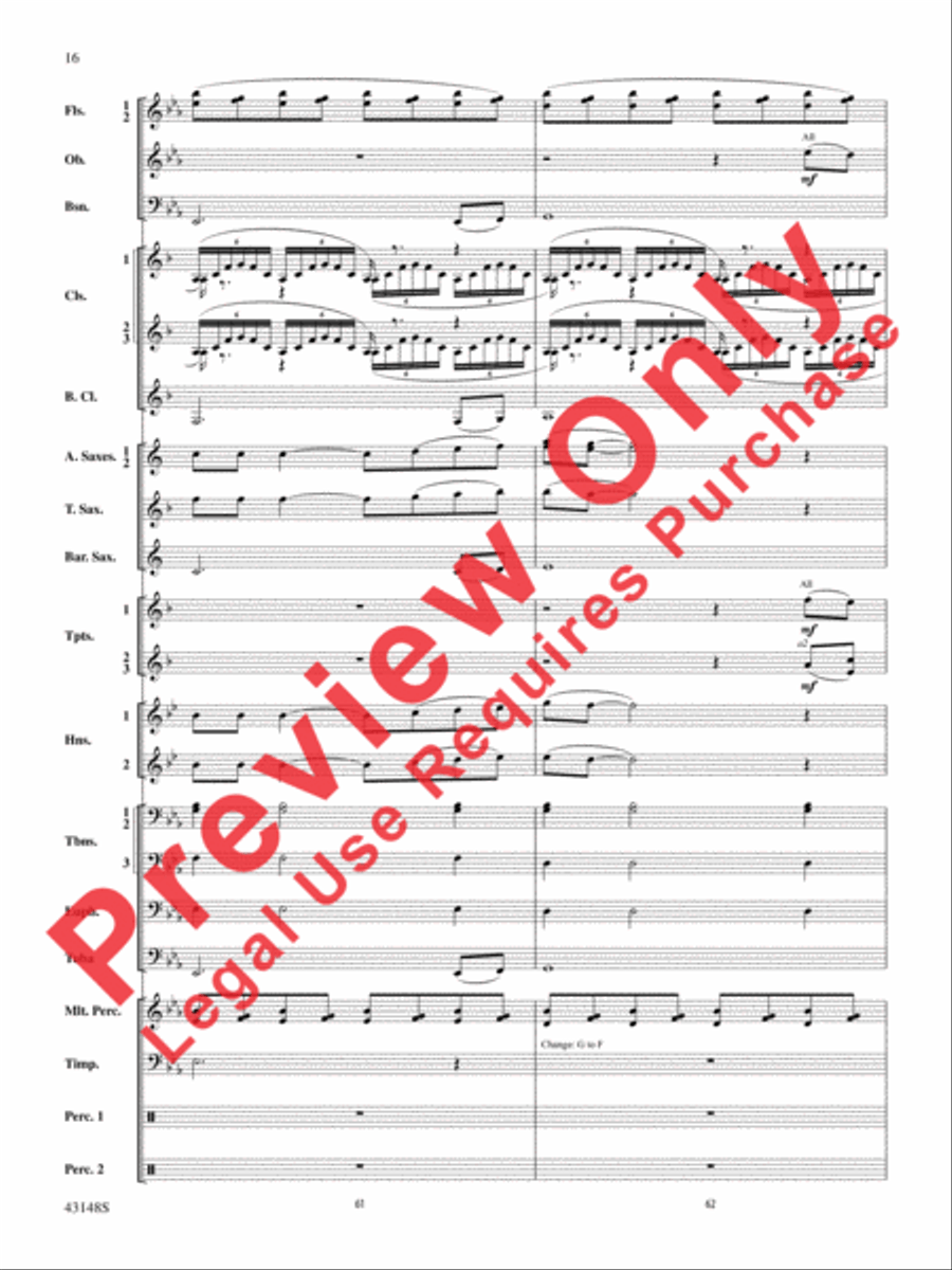 Of Sea and Song Concert Band scores gallery preview page 17