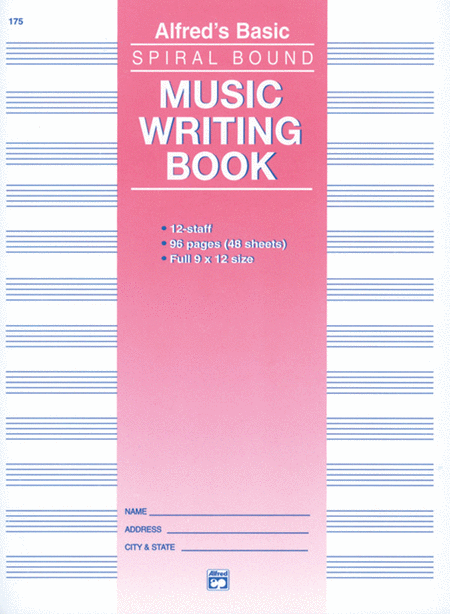 Music Writing Book?9 X 12, 12 Staves, 96 Pages