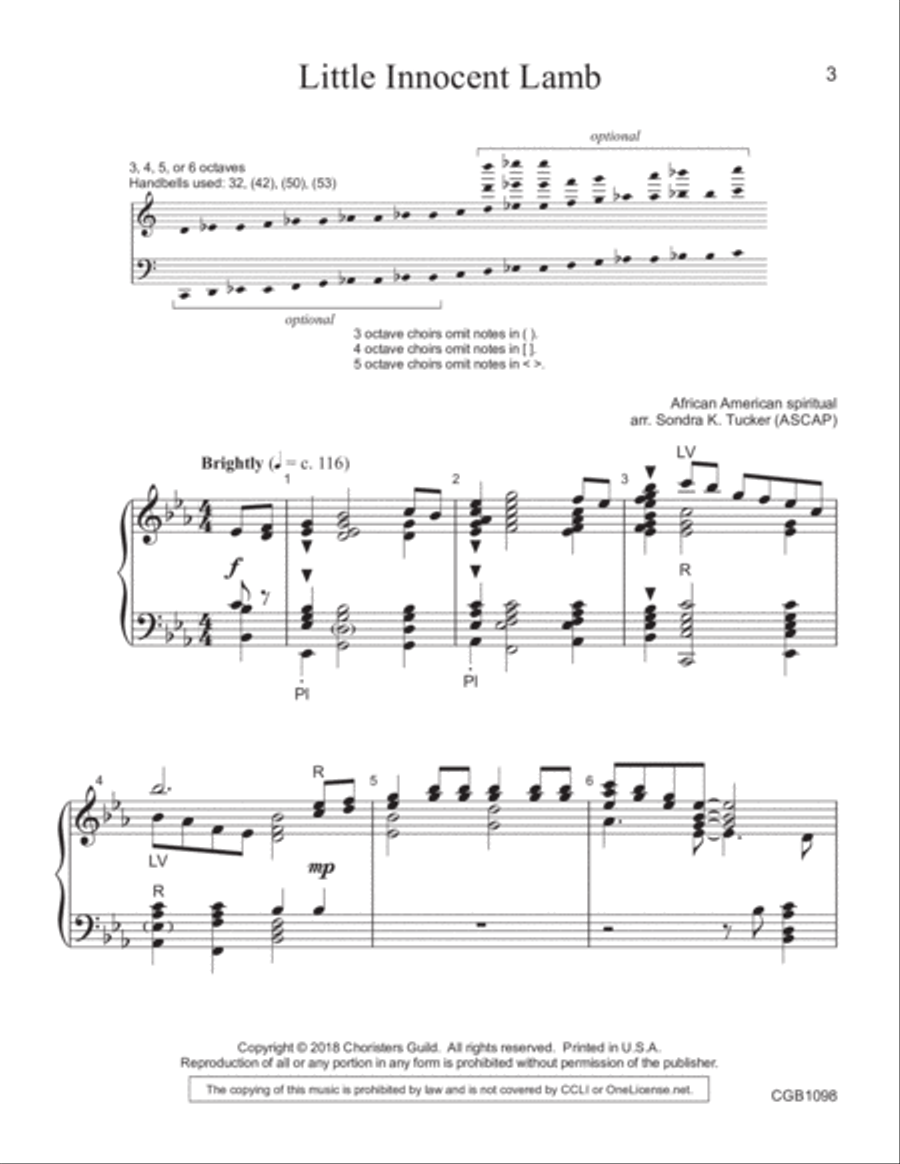 Little Innocent Lamb Handbell Choir scores gallery preview page 2