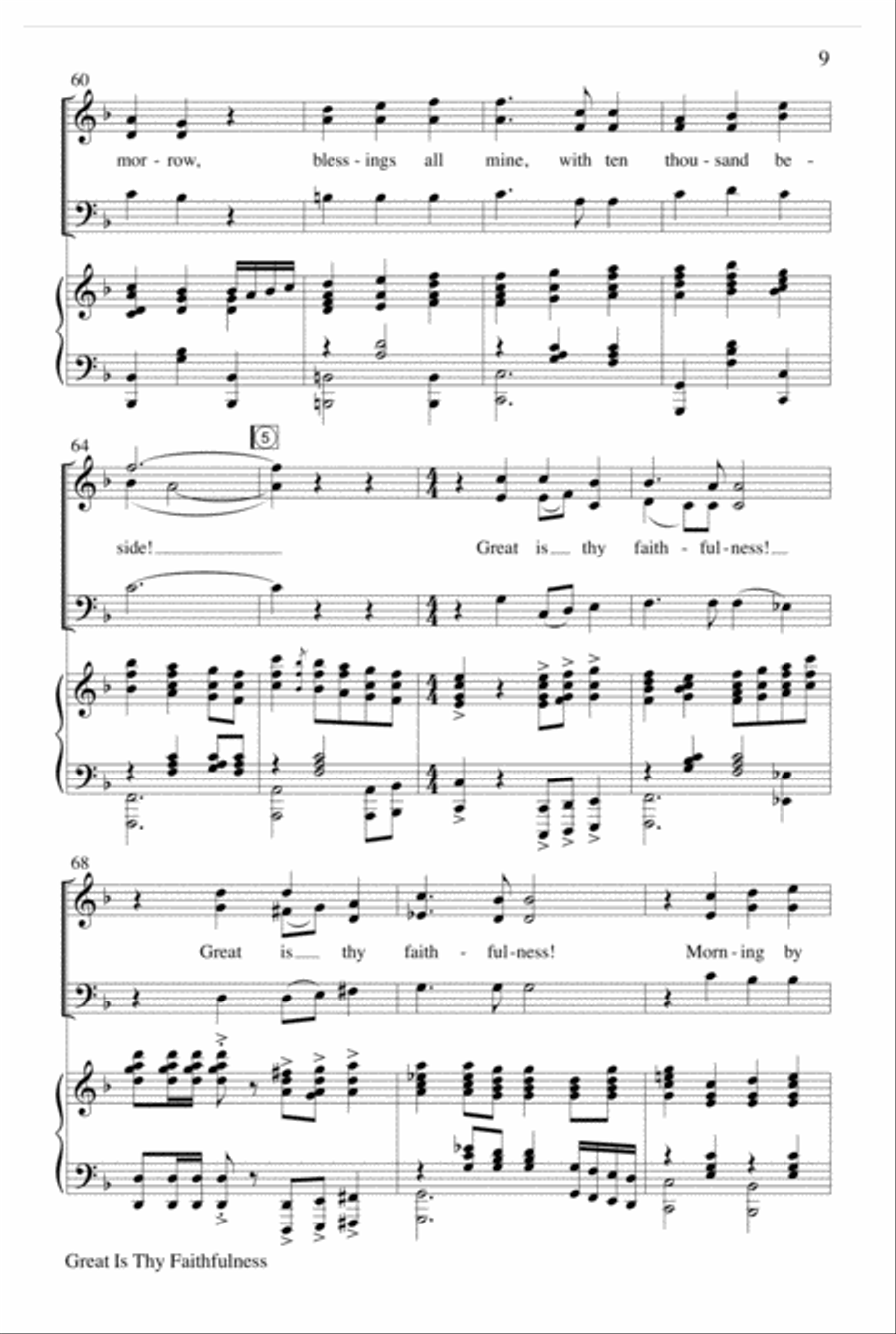 Great Is Thy Faithfulness Choir scores gallery preview page 9