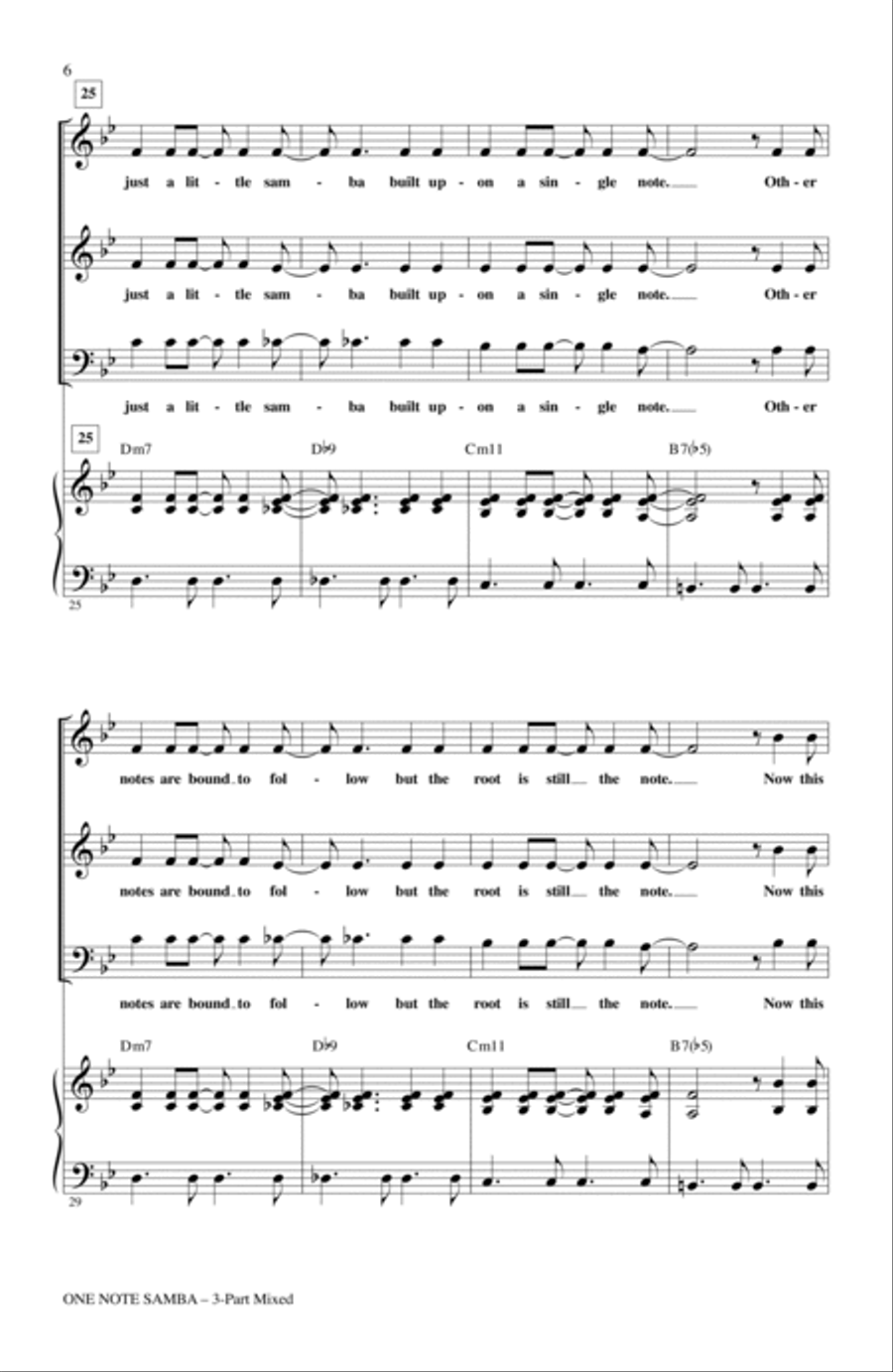 One Note Samba (Samba De Uma Nota So) 3-Part scores gallery preview page 4