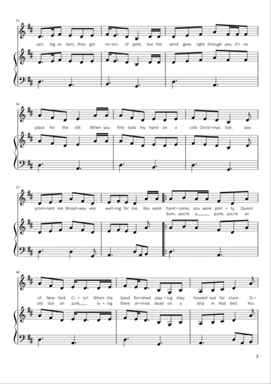 Fairytale Of New York Voice scores gallery preview page 3