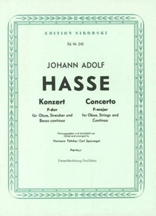 Concerto in F for Oboe, Strings and Continuo Score