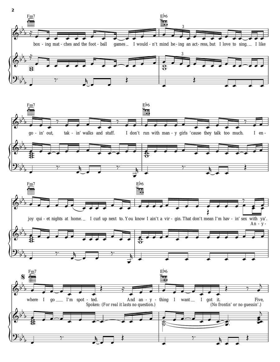 Caramel Piano, Vocal, Guitar scores gallery preview page 2