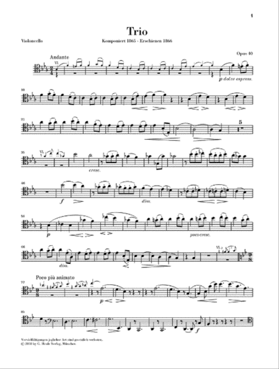 Horn Trio in E-flat Major, Op. 40 Woodwind Trio scores gallery preview page 7