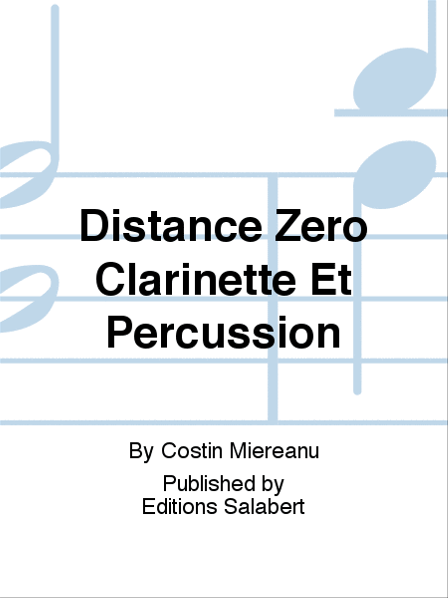 Distance Zero Clarinette Et Percussion Clarinet scores gallery preview page 1