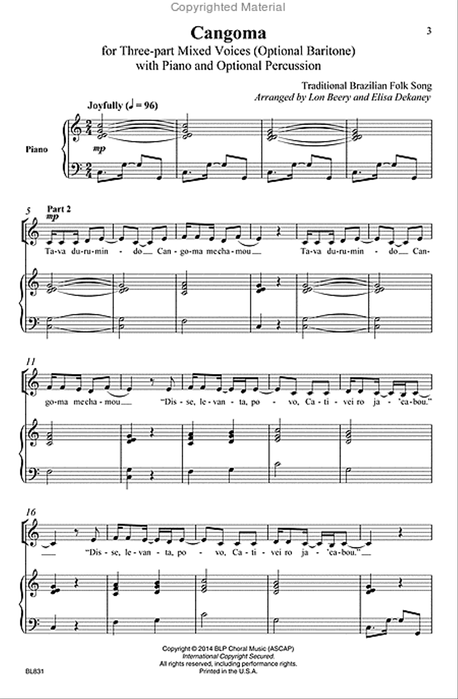 Cangoma Cangoma 3-Part scores gallery preview page 2