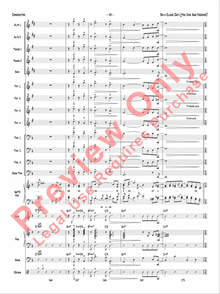 On a Clear Day (You Can See Forever) Jazz Ensemble scores gallery preview page 46