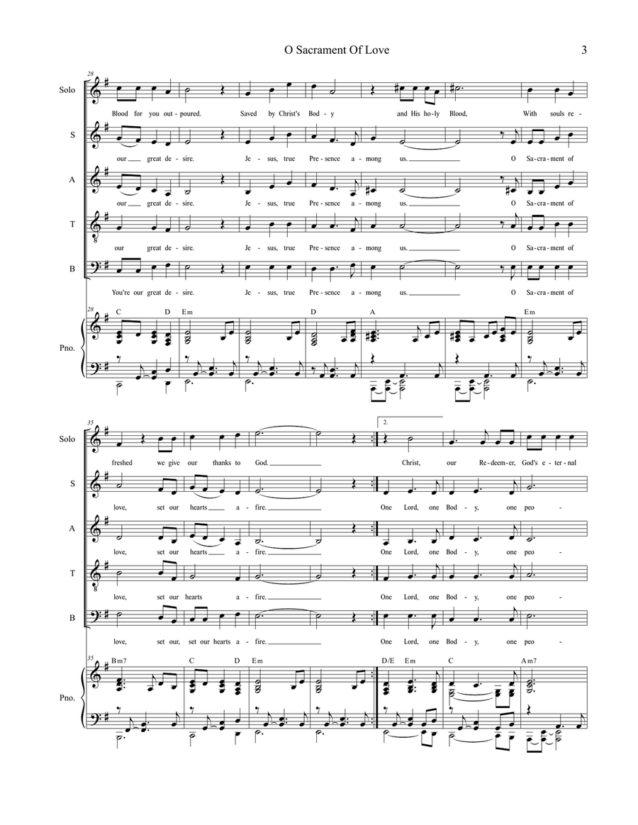 O Sacrament Of Love (for SATB) 4-Part scores gallery preview page 4