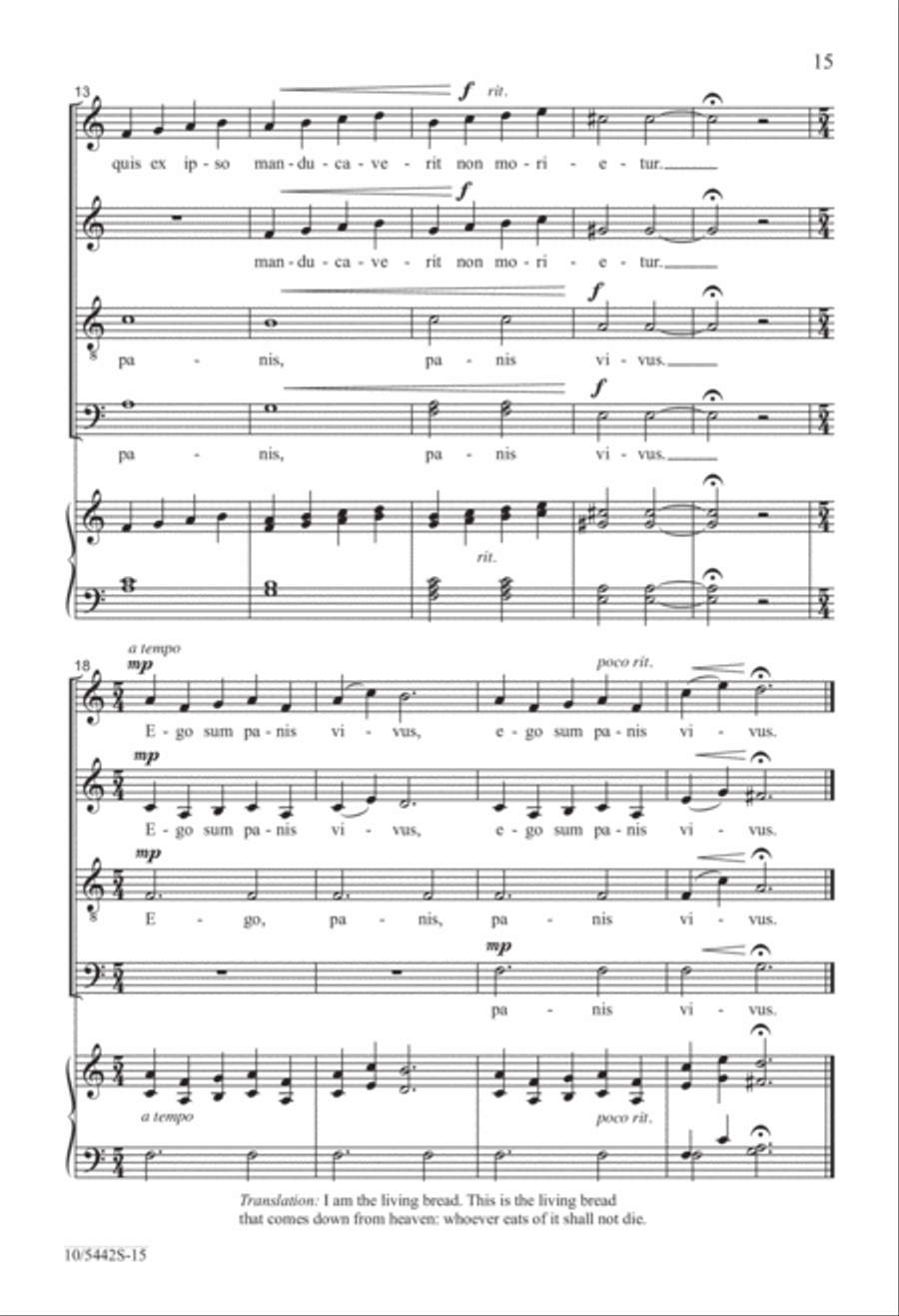 Five Short Communion Motets 4-Part scores gallery preview page 15