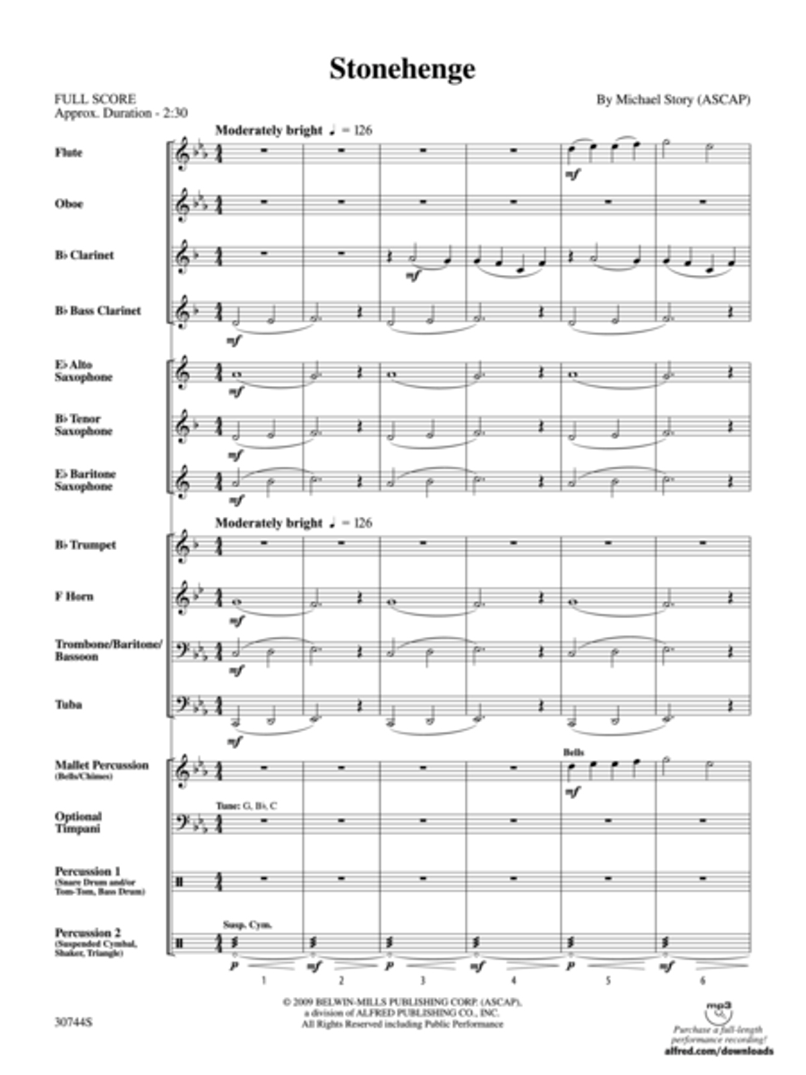 Stonehenge (score only) Concert Band scores gallery preview page 2