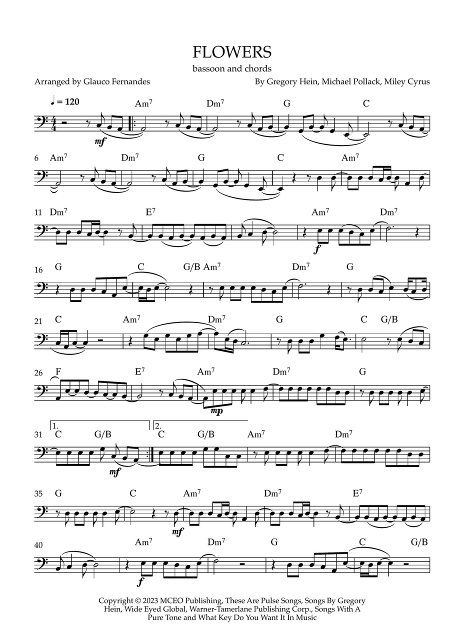 Flowers Bassoon Solo scores gallery preview page 1
