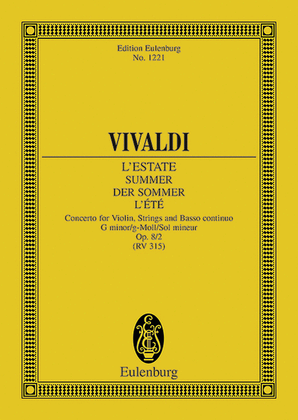 Book cover for Violin Concerto Op. 8/2 Summer