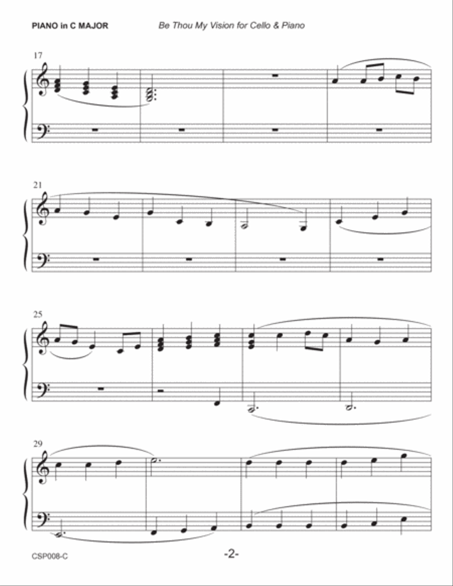 BE THOU MY VISION - CELLO SOLO with Piano Accompaniment (Grade 2) image number null