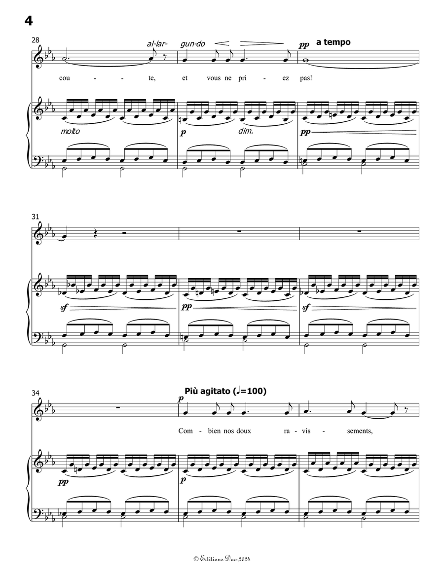 Vous Ne Priez Pas, by Bizet, in c minor Voice scores gallery preview page 6