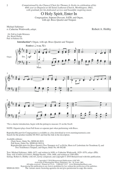 O Holy Spirit, Enter In (Downloadable Choral Score)