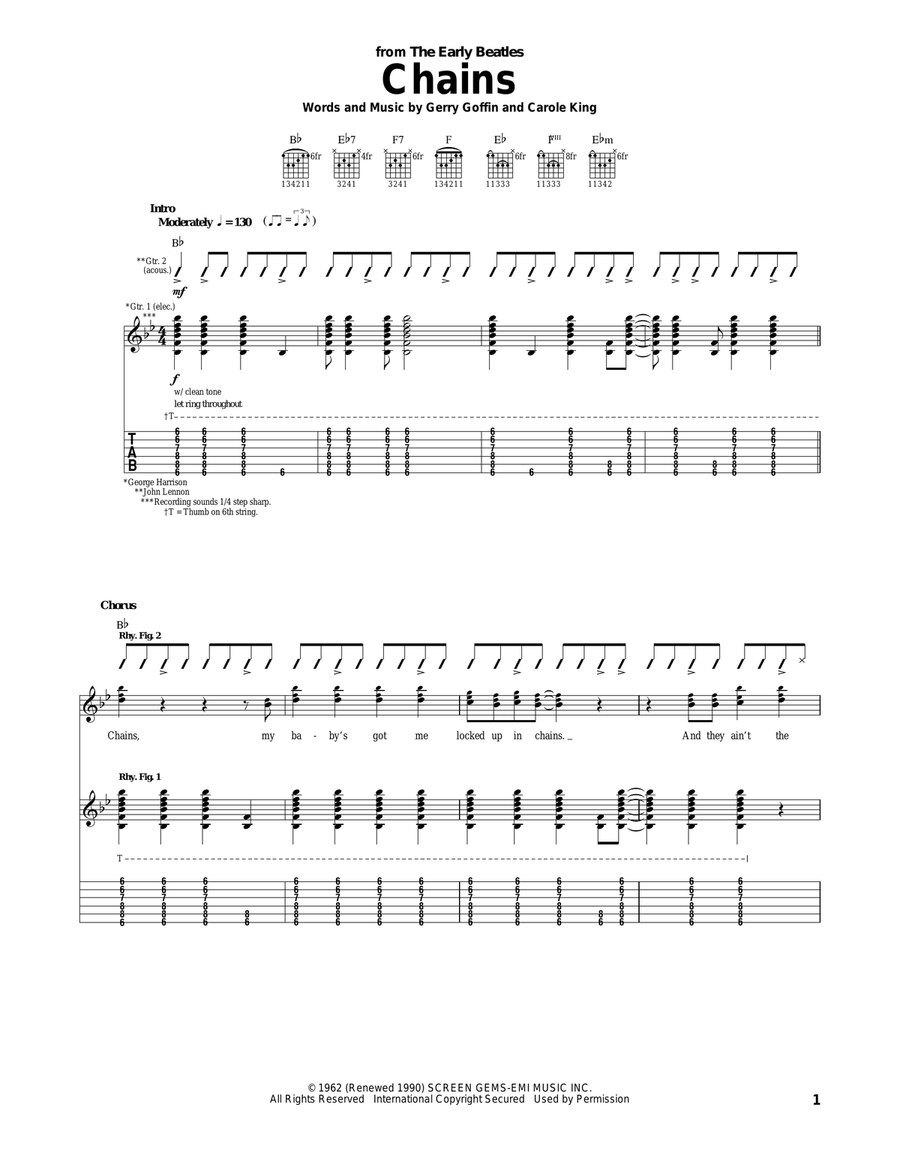 Chains Chains Acoustic Guitar scores gallery preview page 1