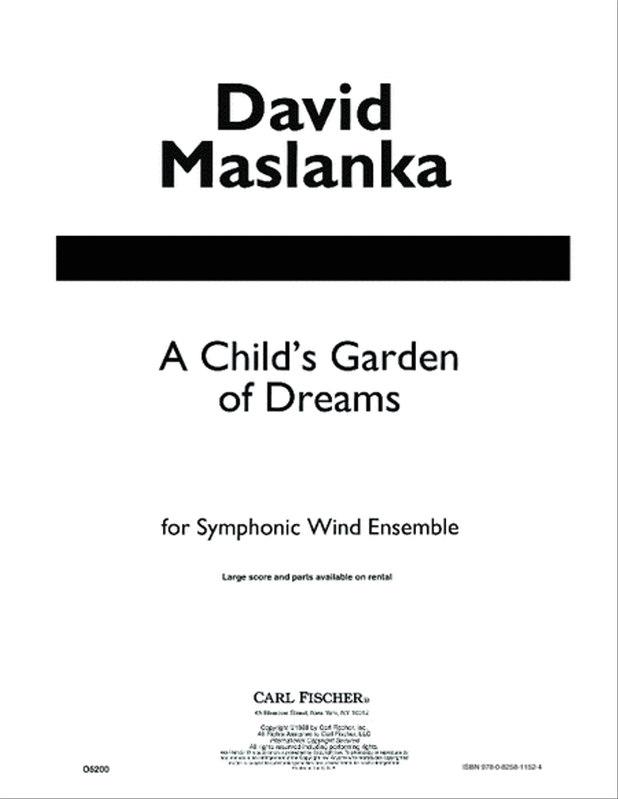 A Child's Garden of Dreams Concert Band scores gallery preview page 1