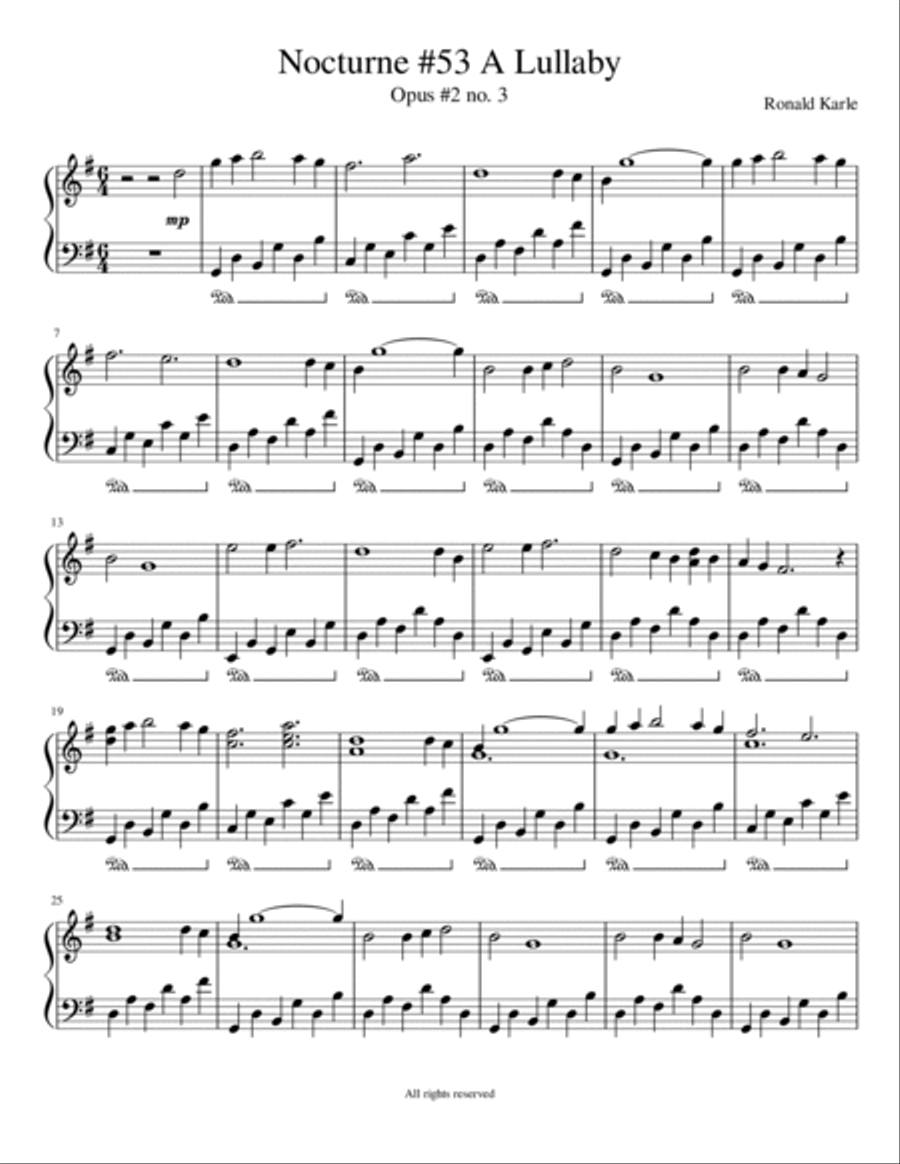 Nocturne #53 A Lullaby Piano Method scores gallery preview page 2