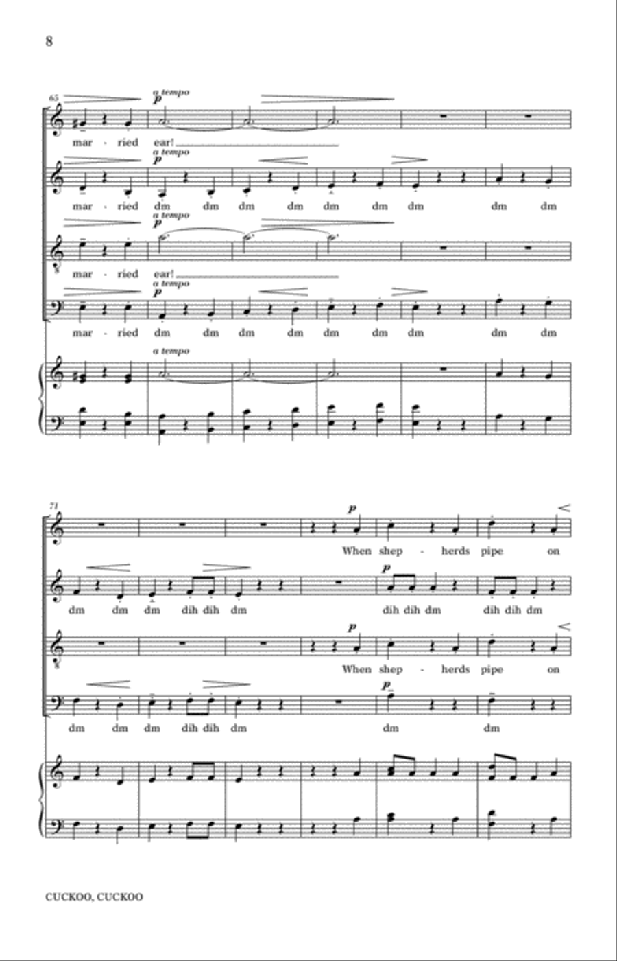 Cuckoo Cuckoo Cuckoo Cuckoo 4-Part scores gallery preview page 6