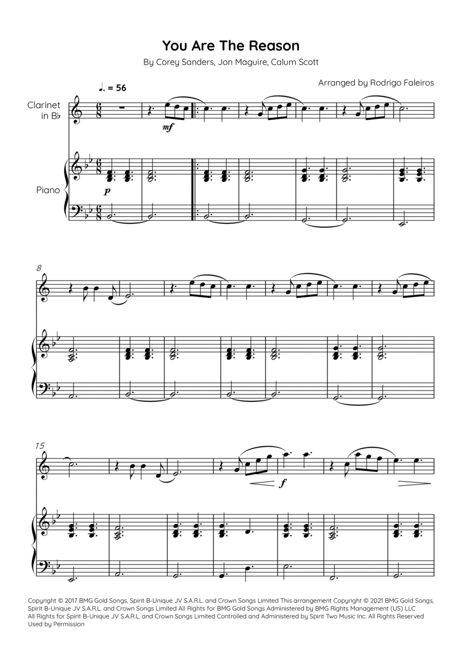 You Are The Reason Chamber Music scores gallery preview page 1