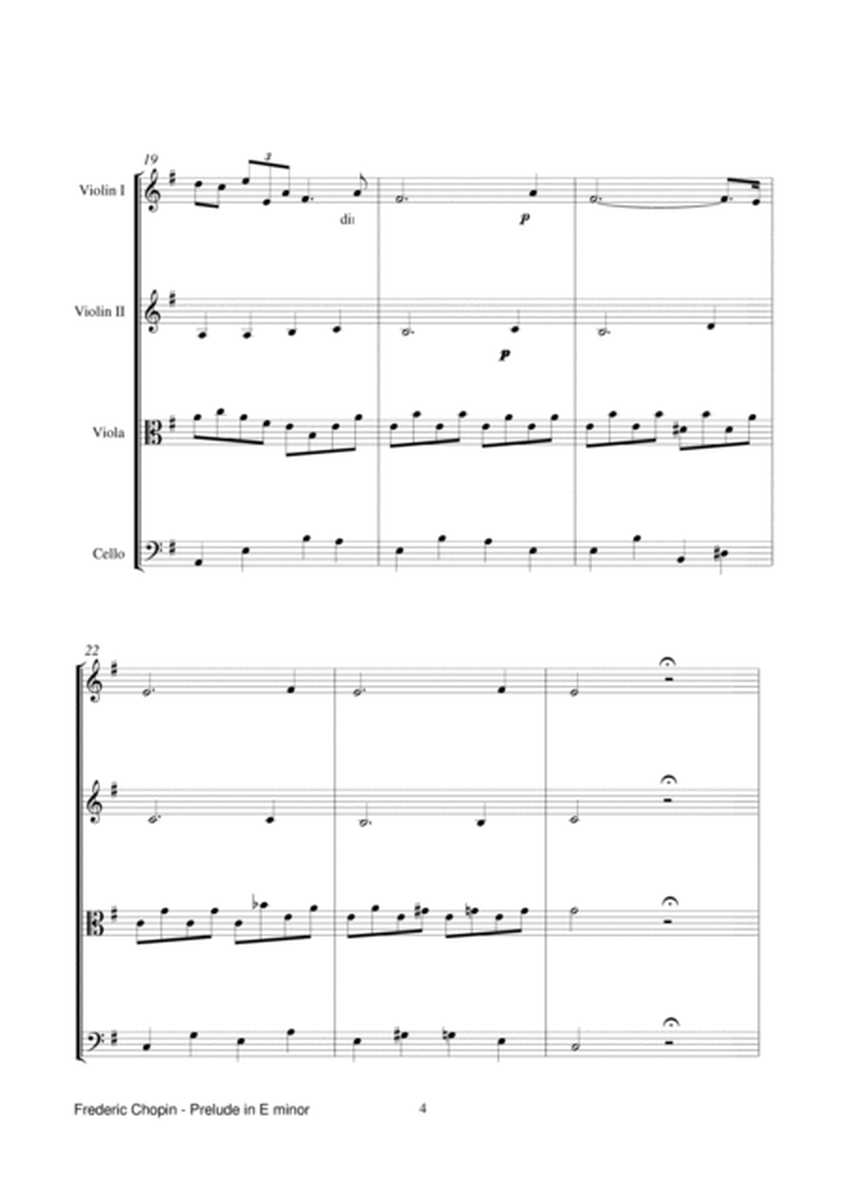 Prelude in E minor op 28 nº 4 String Quartet