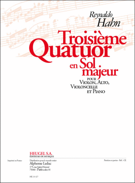 Quatuor No.3 In G (piano Quartet)