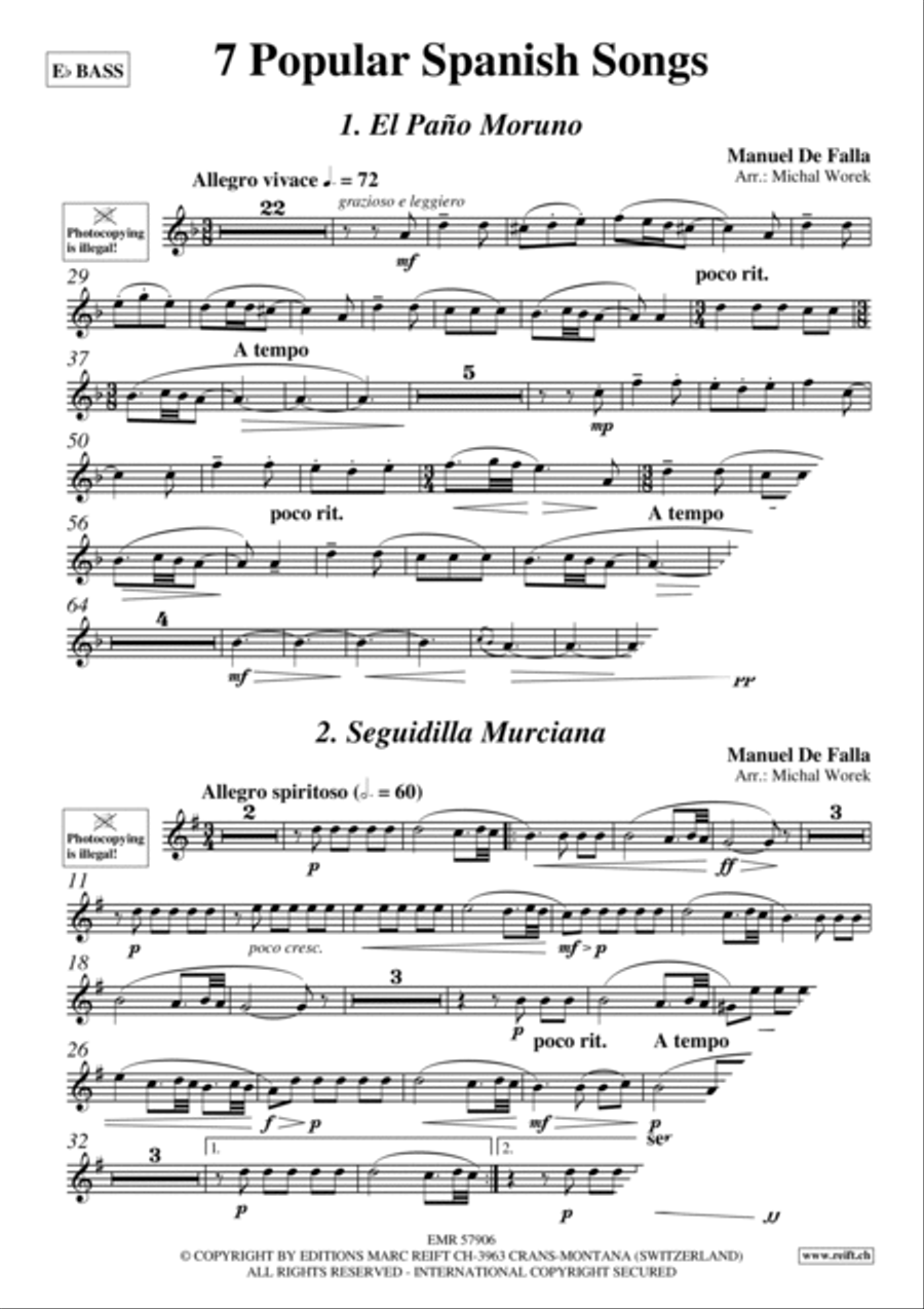 7 Popular Spanish Songs Voice Solo scores gallery preview page 3