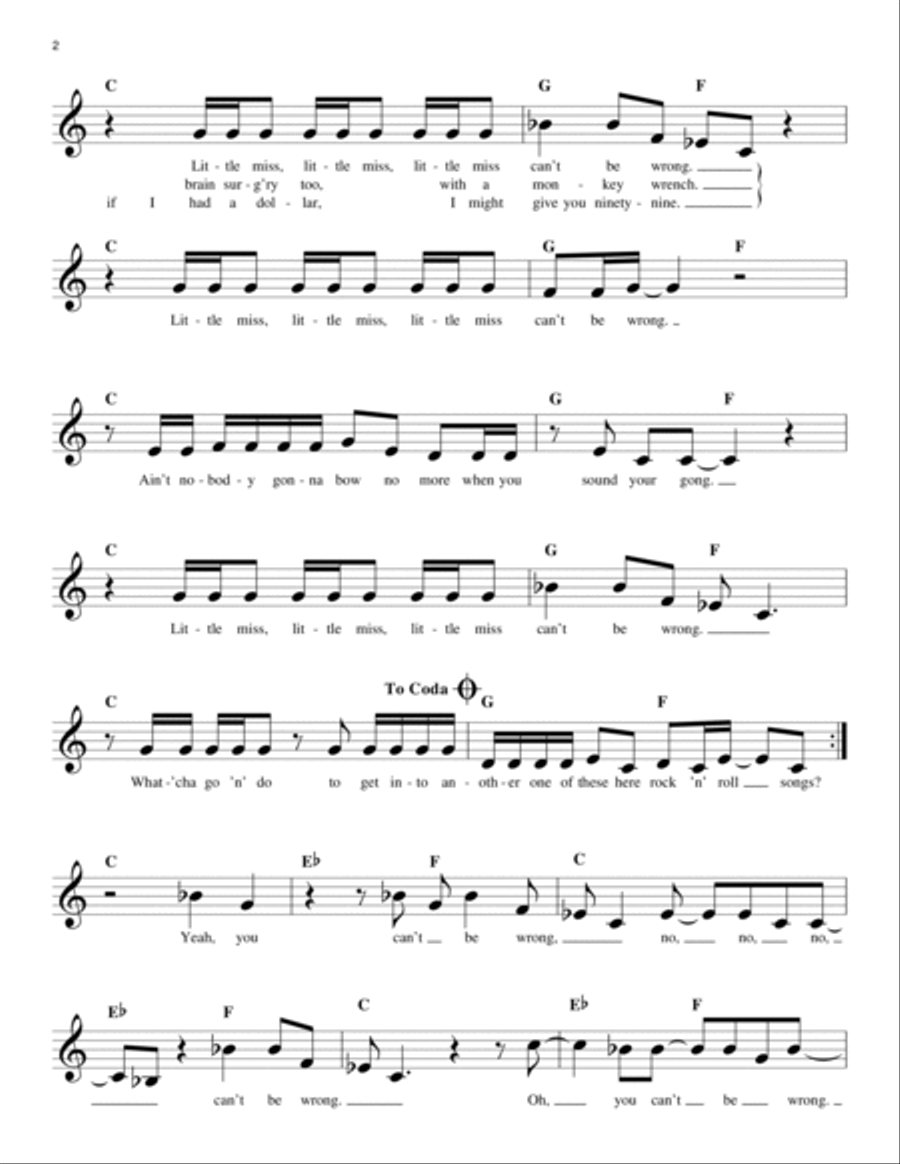 Little Miss Can't Be Wrong Guitar scores gallery preview page 2