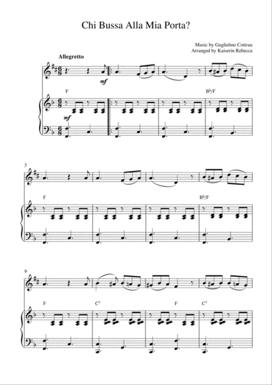 Chi Bussa Alla Mia Porta? Alto Saxophone scores gallery preview page 1